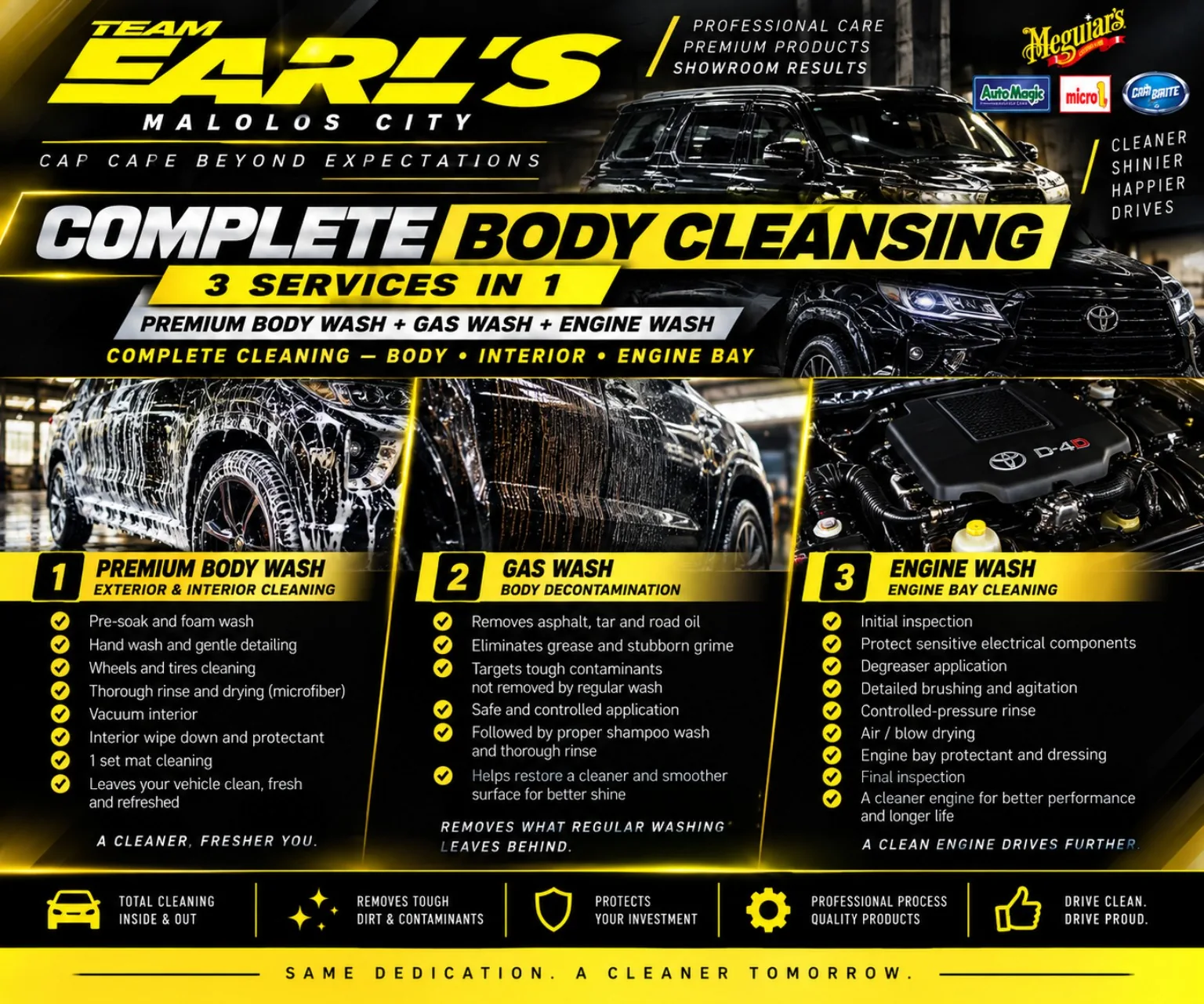 Complete Body Cleansing: Premium Body Wash, Gas Wash, Engine Wash
