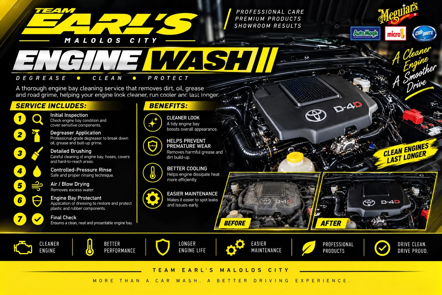 Team Earl's Engine Wash service information